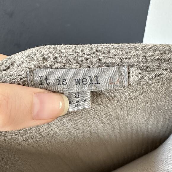 It Is Well Mandarin Gauze Dress Organic Cotton Made In California - Picture 10 of 11